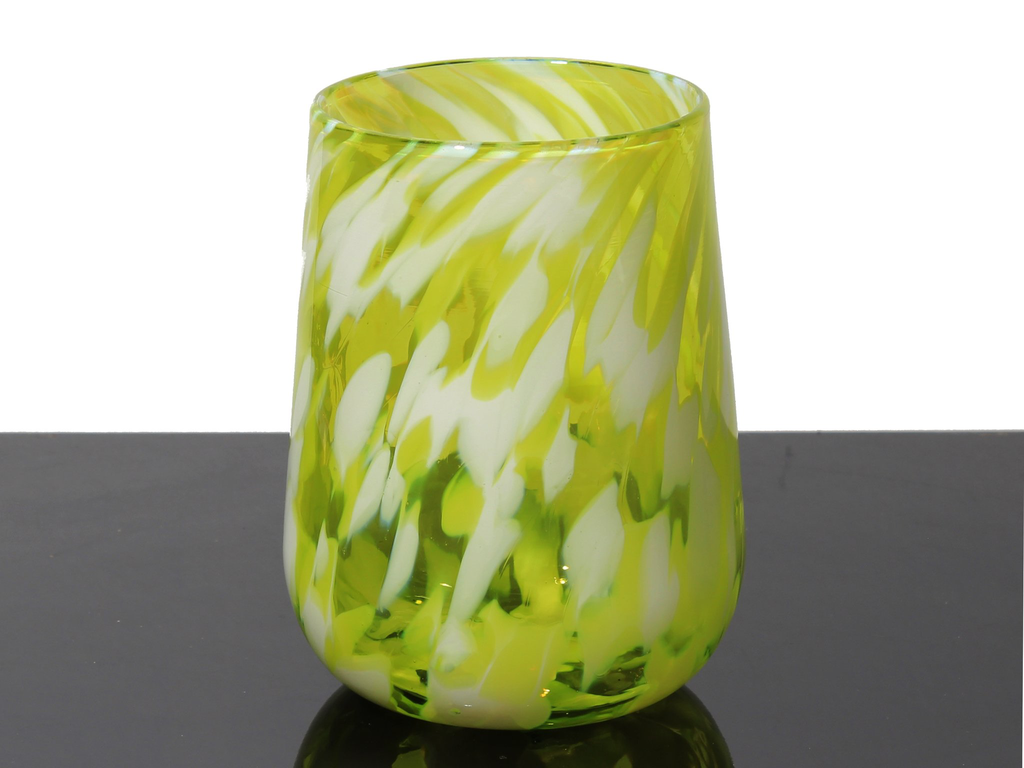 Twist | Lime Green Hand-Blown Drinking Glass | glassybaby