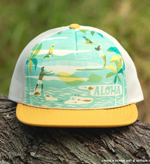 Nick Kuchar FOAM TRUCKER HAT - HOLOHOLO - SUNSET YELLOW