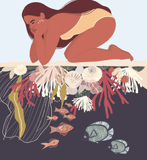 Margie Rice UNDER THE SEA - 16X20 MATTED PRINT