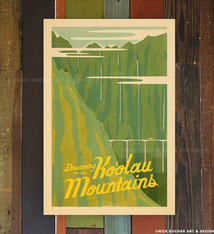 Nick Kuchar 12X18 RETRO HAWAII TRAVEL PRINT: KOOLAUS