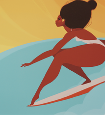 Punky Aloha SURF QUEEN, 16X20 MATTED PRINT