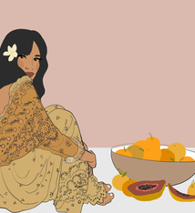 Margie Rice PLENTY PAPAYA- 8X10 MATTED PRINT