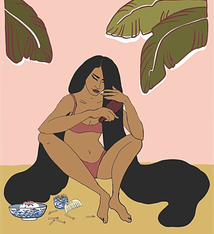 Margie Rice MORNING RITUALS 11X14 MATTED PRINT