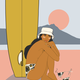 Margie Rice LITTLE SURFER GIRL- 11X14 MATTED PRINT