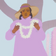 Pegge Hopper LEI STAND KAPALUA, with Light Gray Wood Frame, White Matting & glass