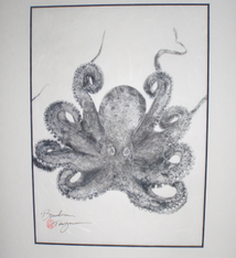 Brandon Tengan HE'E CURL II (TRADITIONAL) - GYOTAKU PRINT - 11X14