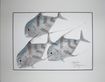 Brandon Tengan KAGAMI TRIO - GYOTAKU PRINT - 11X14