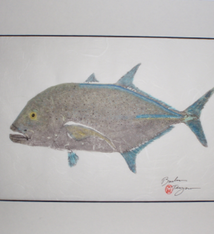 Brandon Tengan OMILU ULUA - GYOTAKU PRINT - 11X14