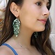 Misha Lam EARRINGS: BANANA LEAF GREEN GF
