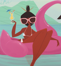 Punky Aloha Waikiki Flamingo