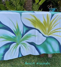 Angela Tisseraud BEACH NAUPAKA: HAND PAINTED PAREO