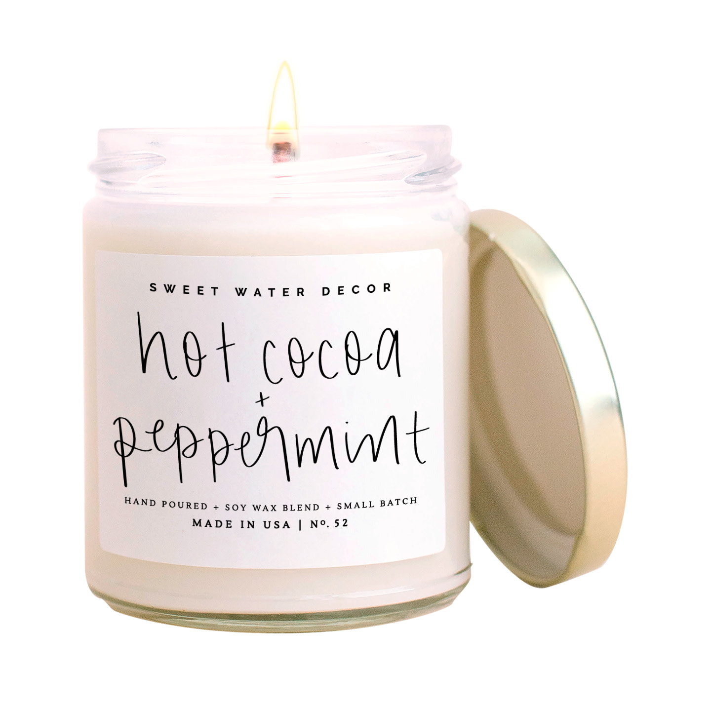 Sweet Water Decor HOT COCOA & PEPPERMINT SOY CANDLE-9OZ