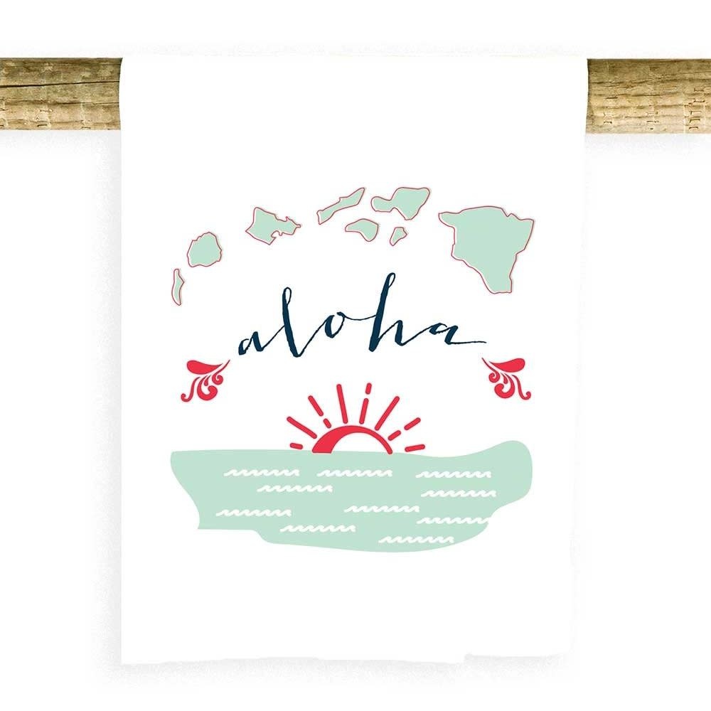 Potluck Press ALOHA SUNRISE FLOUR SACK TOWEL