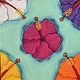 Stephanie Boinay FLOATING HIBISCUS, 6X6 ACRYLIC ON CANVAS