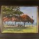 Lynne Boyer WAIKIKI RED BLOOM, 12X16  ORIGINAL OIL ON CANVAS WITH OMEGA FRAME