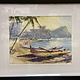 Dwayne Adams MAGIC ISLAND VIEW, 10X14 FRAMED ORIGINAL WATERCOLOR