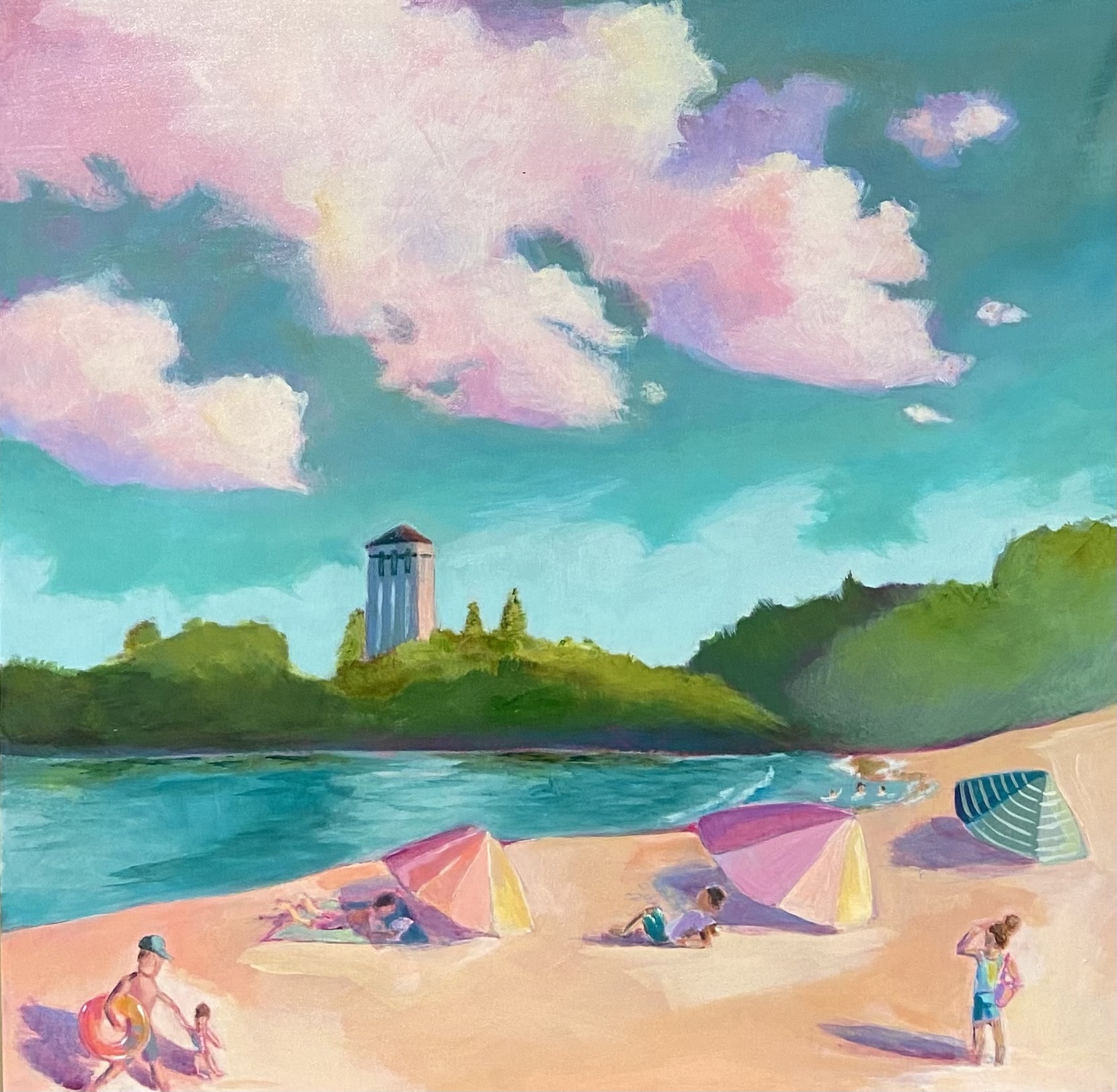 acrylic paintings of beach scenes