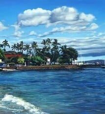 Lynne Boyer Lahaina Waterfront,  11x14 Giclee with Mat, Open Collection