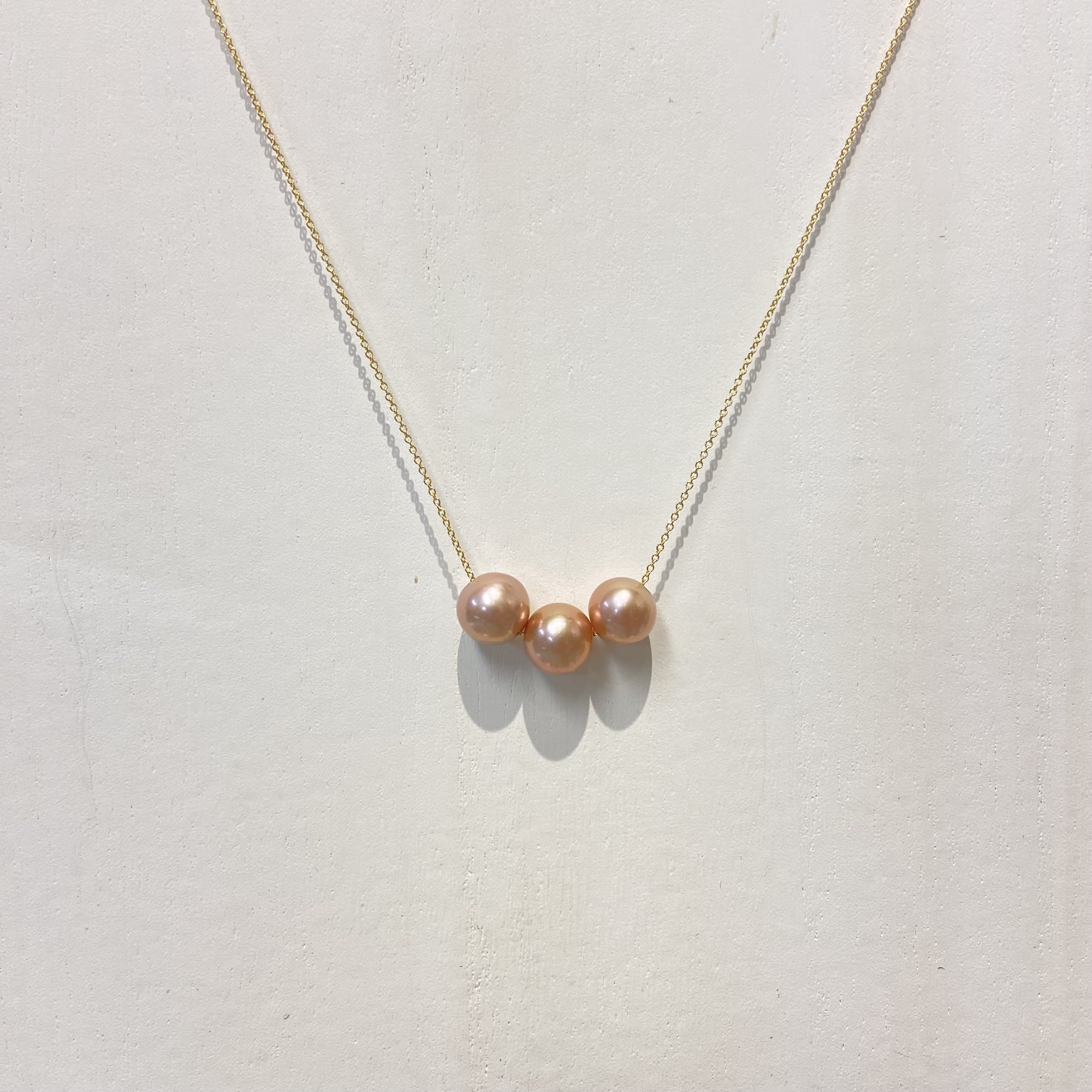 Triple Chain Pearl + Chain Necklace