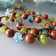 MiNei Designs #2494 16" Rosewood and Glass Beads