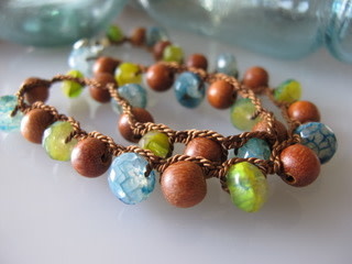 MiNei Designs #2494 16" Rosewood and Glass Beads