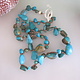 MiNei Designs #2535  Necklace: 18" Mixed Large Turquoise Chunks