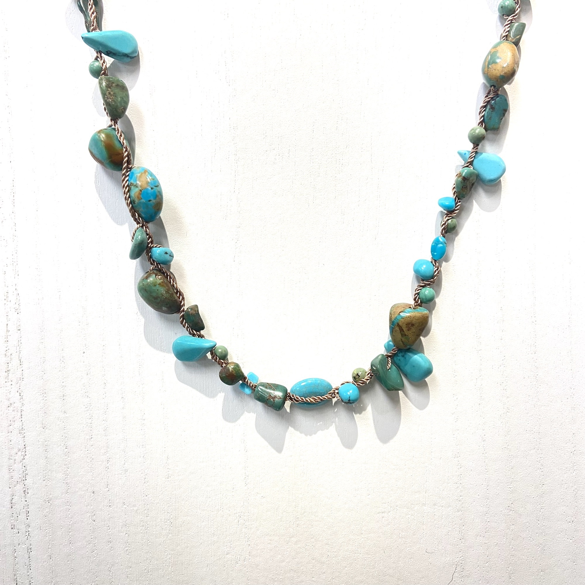 MiNei Designs #2535  Necklace: 18" Mixed Large Turquoise Chunks