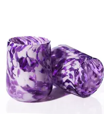 Brad Smith Studios HANDBLOWN GLASS WINE GLASS: AMETHYST MIX