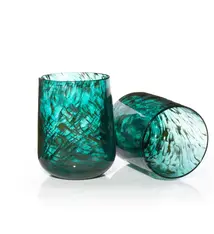 Brad Smith Studios HANDBLOWN GLASS WINE GLASS: KELP FOREST
