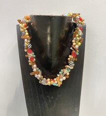 2567 Necklace: 22Wood Beads, Black Rice Pearls and Bali Silver - Magnolia  Hawaii