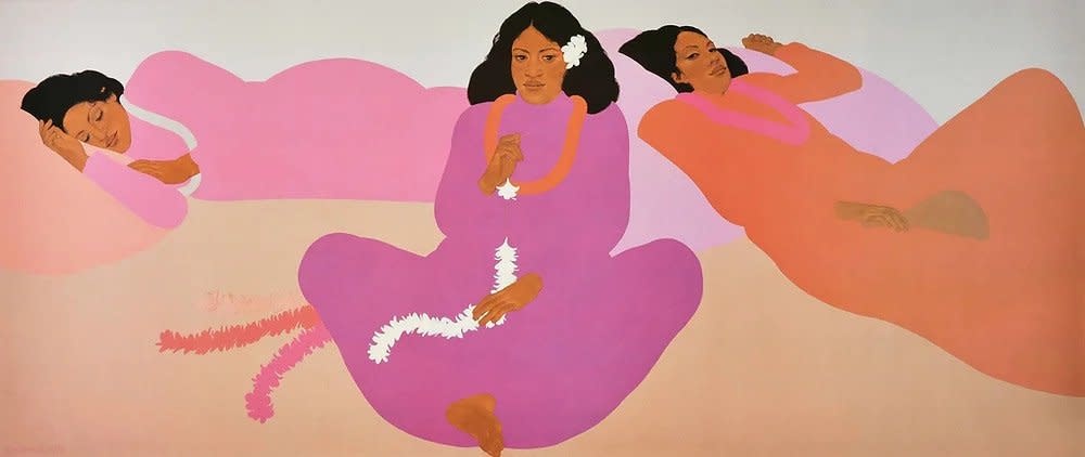 Pegge Hopper KUI LEI, OPEN EDITION GICLEE ON CANVAS WITH FLOATER FRAME, APPROX 48X20