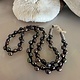 MiNei Designs #2559  Necklace: 18" Black Freshwater Rice Pearls with Bali Silver