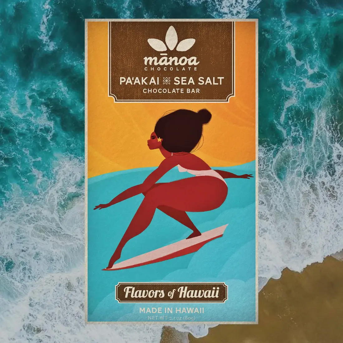 Manoa Chocolate Pa'akai Sea Salt Chocolate Bar