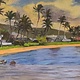 Lynne Boyer HAWAII KAI BEACHFRONT, 18X36 ORIGINAL OIL ON CANVAS WITH DELUXE WOOD FRAME