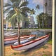 Lynne Boyer ALA WAI CANOES, 16X20 ORIGINAL OIL ON CANVAS WITH DELUXE WOOD FRAME