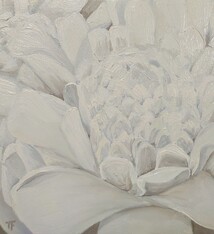 Teresa Field WHITE TORCH GINGER,  8X8 ORIGINAL OIL ON CANVAS