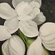 Teresa Field GARDENIAS AT NIGHT I,  8X8 ORIGINAL OIL ON CRADLED WOOD PANEL