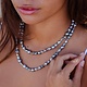 Keshi Co PEBBLE STRAND-36 IN TAHITIAN KESHI AND ROUND PEARL NECKLACE-SOLID 14K CLASP AND BEADS