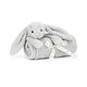 Jellycat BASHFUL SILVER GREY BUNNY BLANKIE