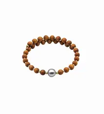Keshi Co SANDALWOOD BRACELET-1 TAHITIAN PEARL