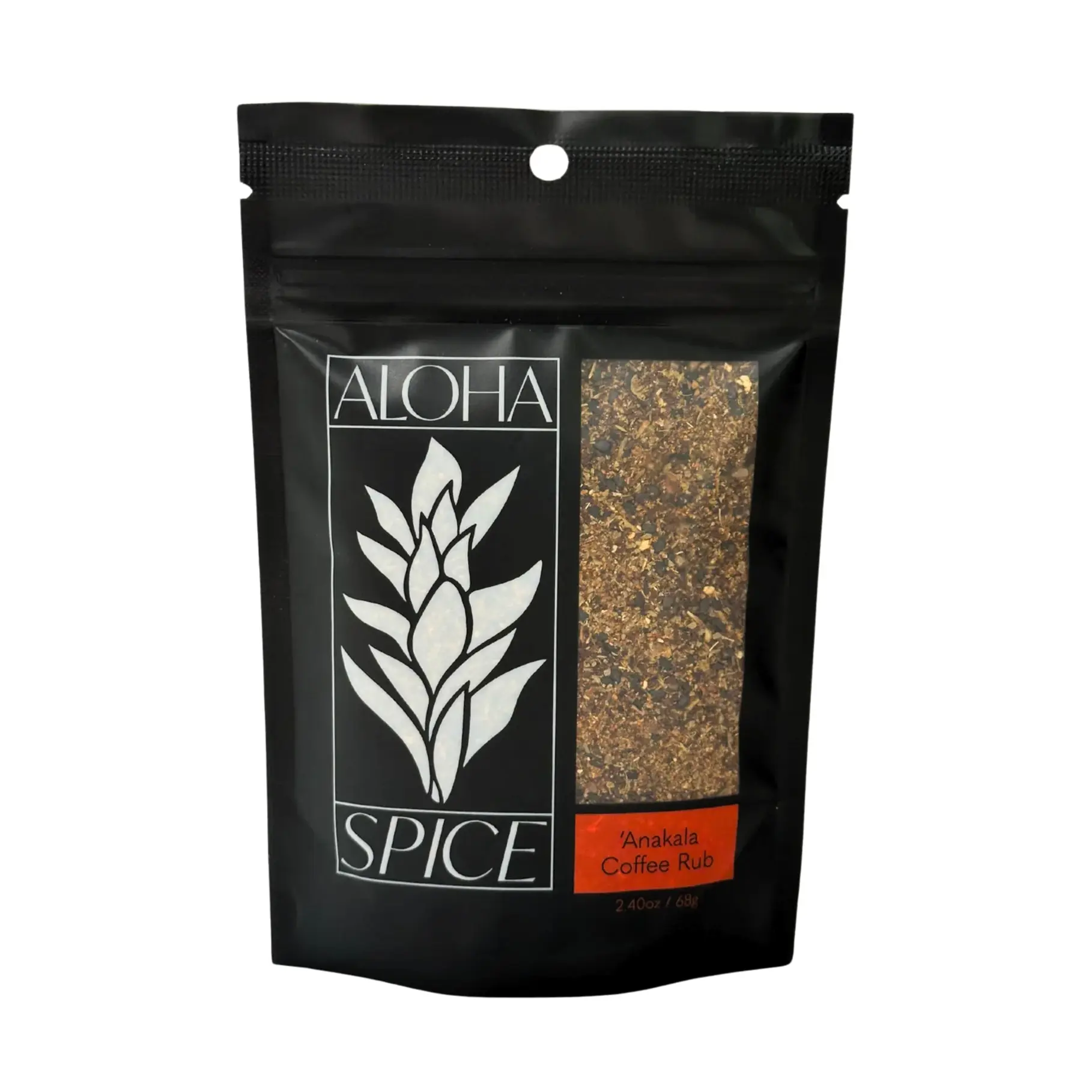 Aloha Spice ANAKALA LUAU COFFEE RUB AND SEASONING 2.4 OZ STAND UP POUCH