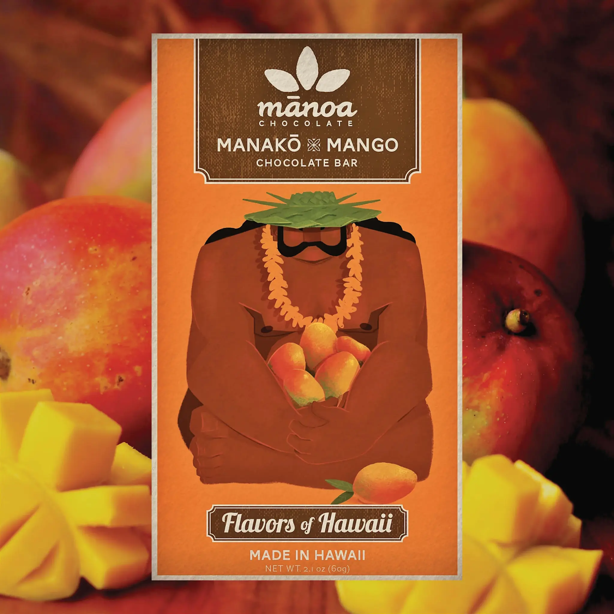 Manoa Chocolate Mango 70% Dark Chocolate Bar