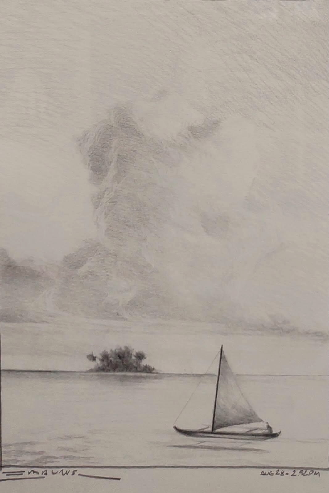 Eric Maurus Finally Alone, Original Pencil Drawing (8x10) in 16x20 Frame