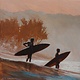 Eric Maurus North Shore Surfers – Framed 10x10 Original Oil Painting on Canvas by Eric Maurus
