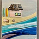 Shelly Batha Surf Shack, 8x10 Fused Glass on Wood Panel