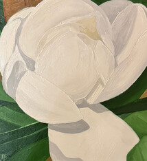 Teresa Field MAGNOLIA II, 8X8 ORIGINAL OIL ON WOOD PANEL