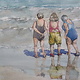 Dwayne Adams TUTU KNOWS WAVES, APPROX 14x11 ORIGINAL WATERCOLOR (21x17 WITH FRAME)