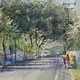 Dwayne Adams KALAHEO, APPROX 10x14 ORIGINAL WATERCOLOR (15x19 WITH FRAME)