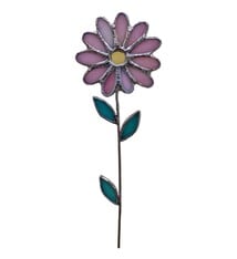 Clyde Oishi Individual Stained Glass Flower Stem: PINK SUNFLOWER