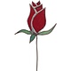 Clyde Oishi Individual Stained Glass Flower Stem: ROSE